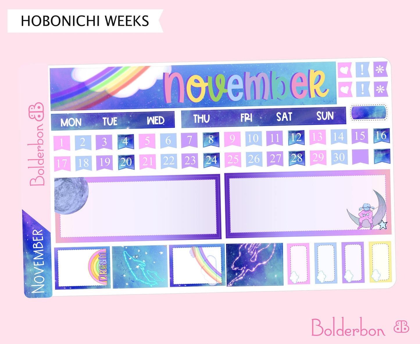 NOVEMBER Hobonichi Weeks || Hand Drawn Planner Monthly Sticker Kit