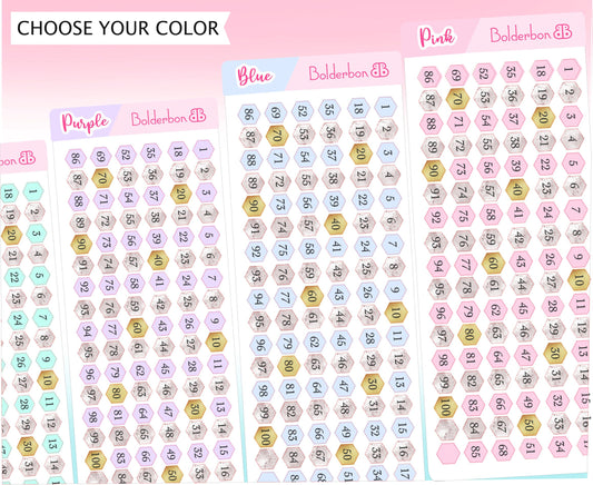 COLORFUL HEX NUMBERS || 100 Number Planner Stickers