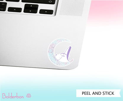 FLORAL MOON MONOGRAM || Vinyl Stickers