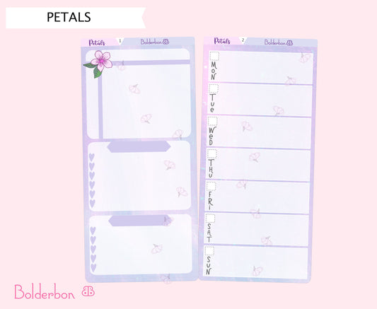 PETALS Hobonichi Weeks || Hand Drawn Planner Sticker Kit