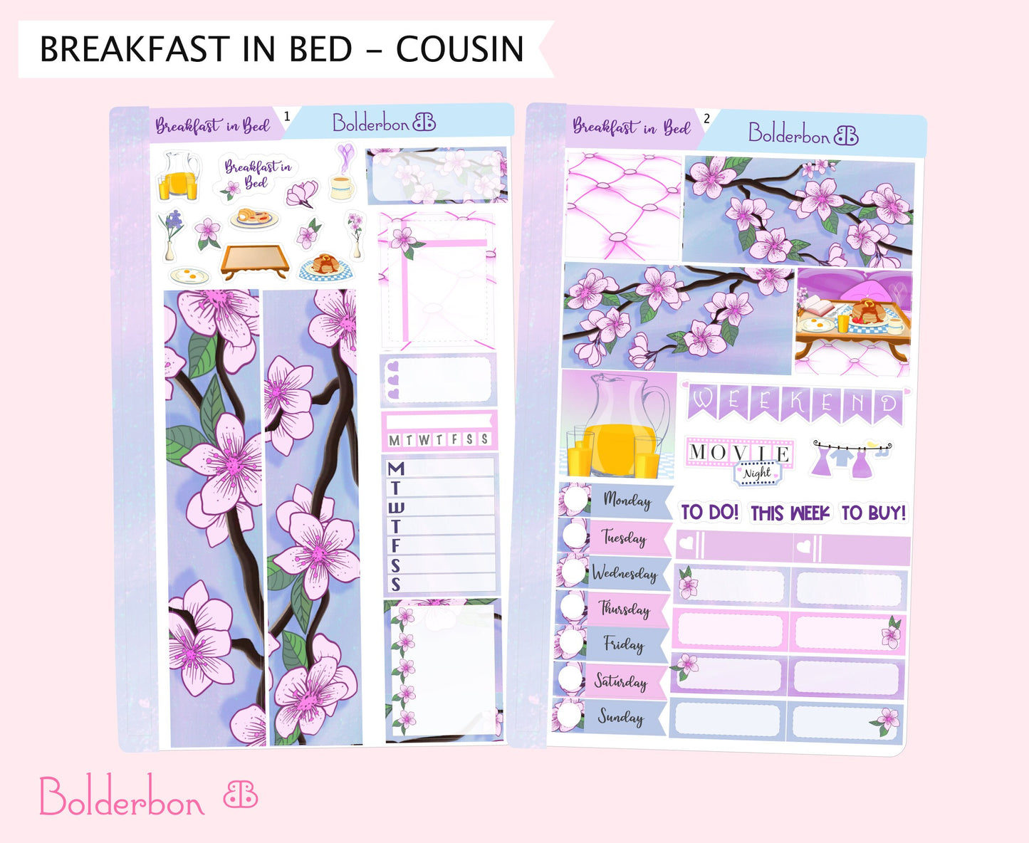 BREAKFAST IN BED || Hobonichi Cousin Planner Sticker Kit