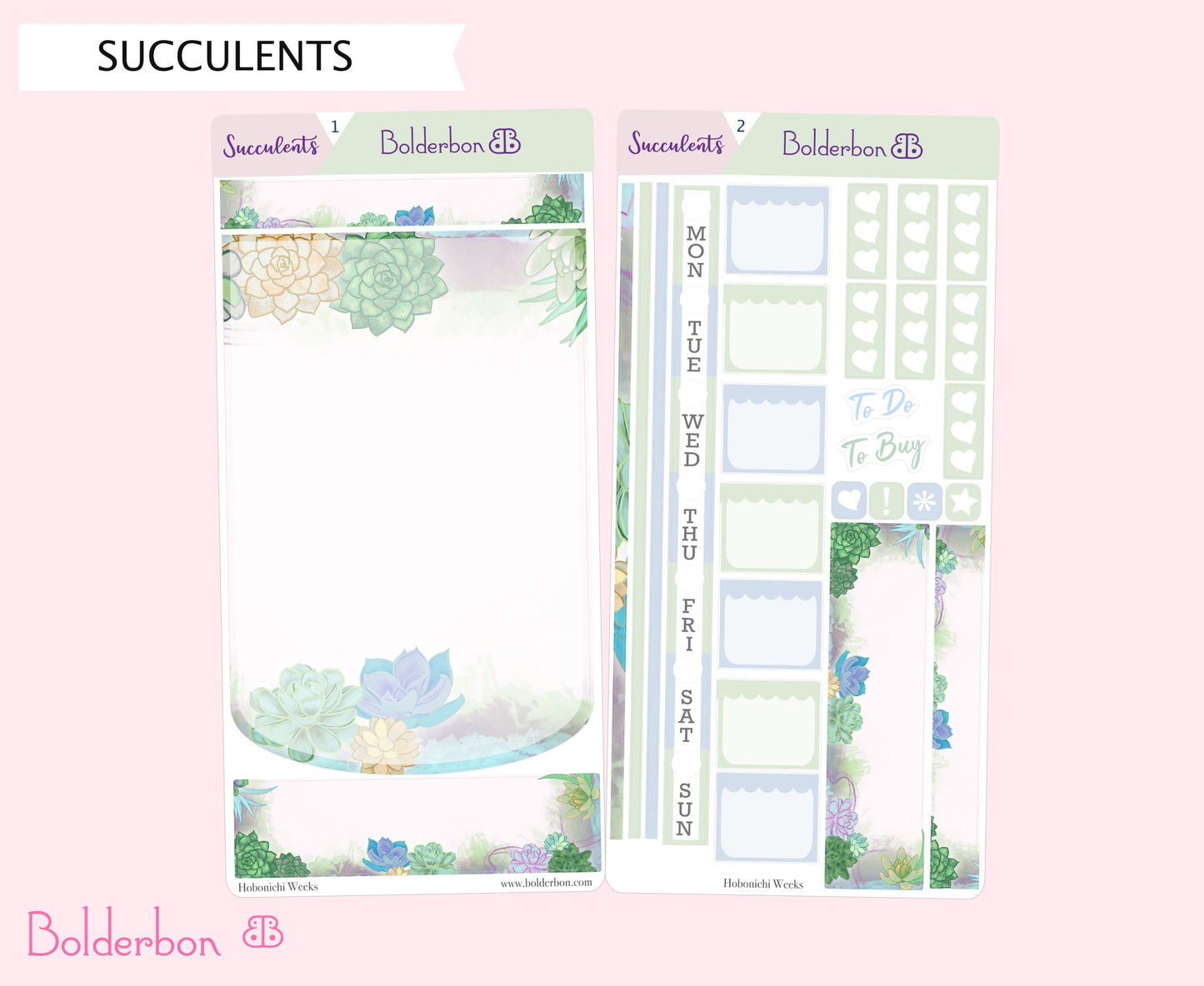 SUCCULENTS || Hobonichi Weeks Planner Sticker Kit