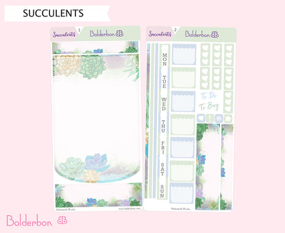 SUCCULENTS || Hobonichi Weeks Planner Sticker Kit
