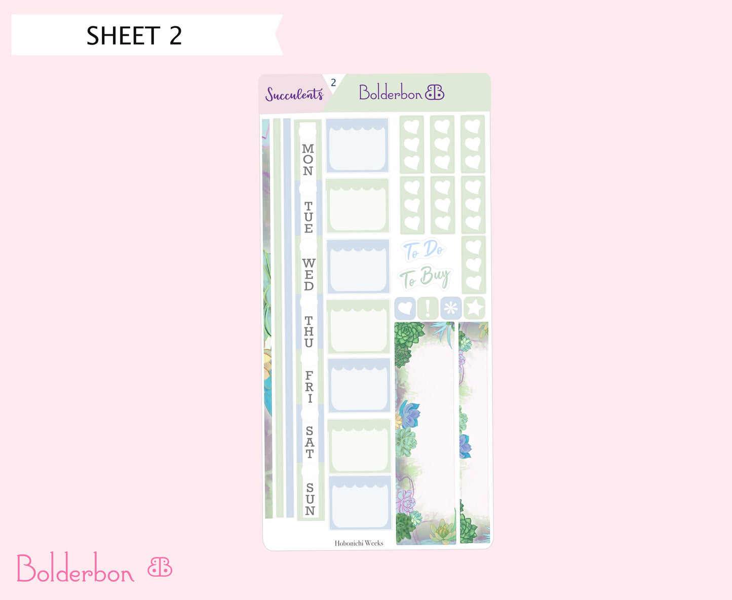 SUCCULENTS || Hobonichi Weeks Planner Sticker Kit