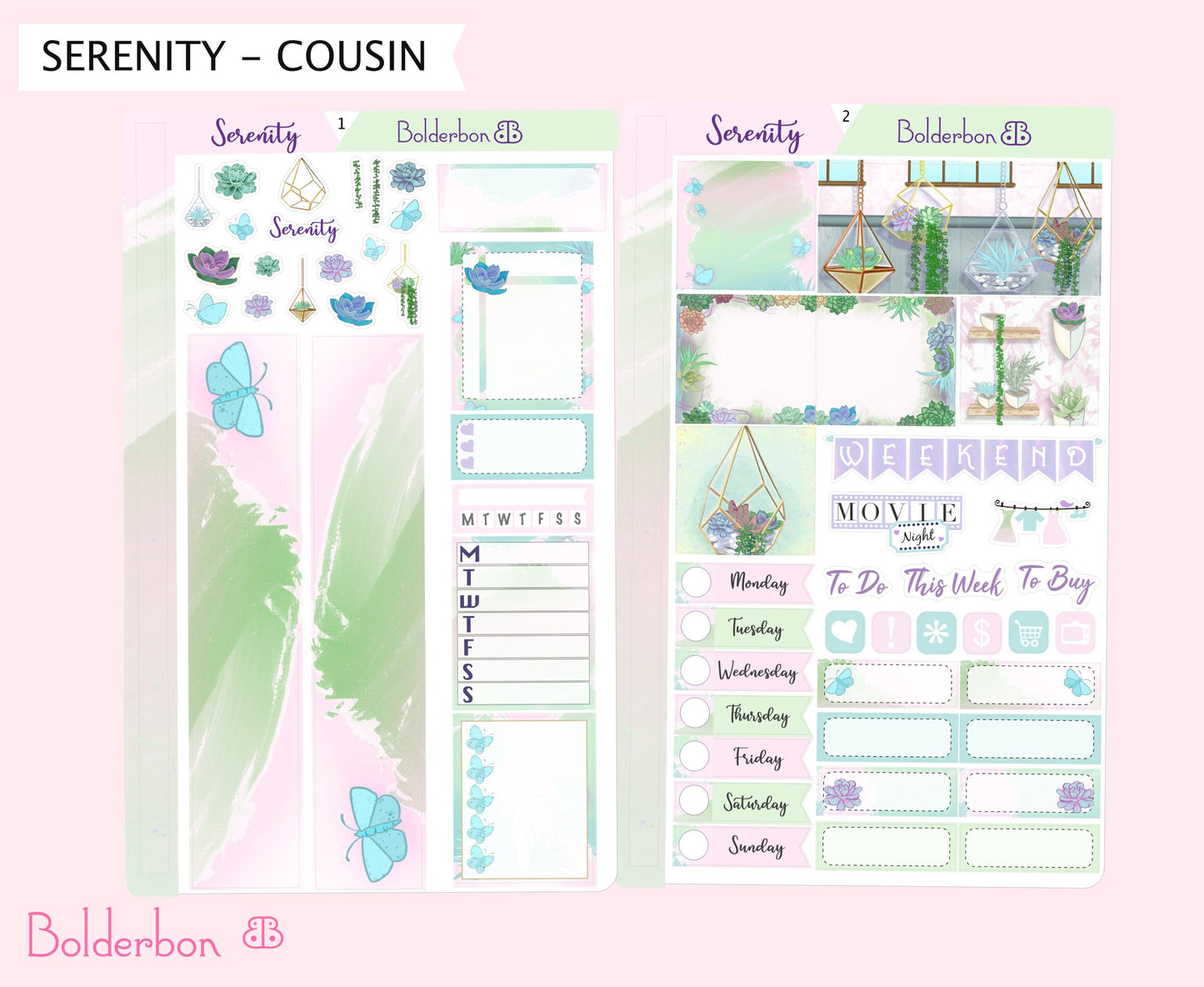 SERENITY || Hobonichi Cousin Planner Sticker Kit