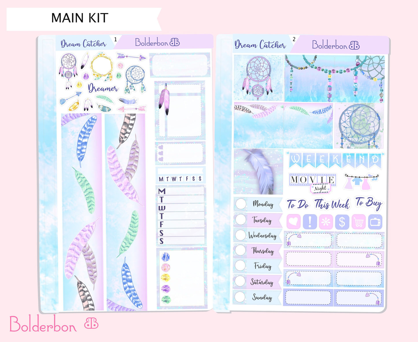 DREAM CATCHER || Hobonichi Cousin Planner Sticker Kit