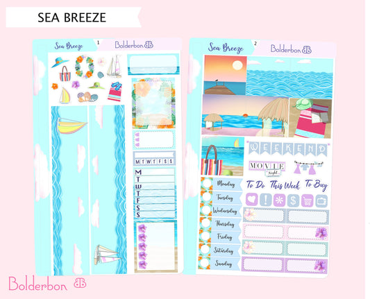 SEA BREEZE || Hobonichi Cousin Planner Sticker Kit