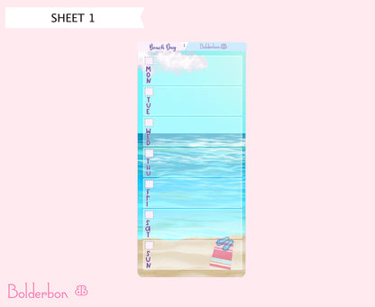 BEACH DAY || Hobonichi Weeks Planner Sticker Kit