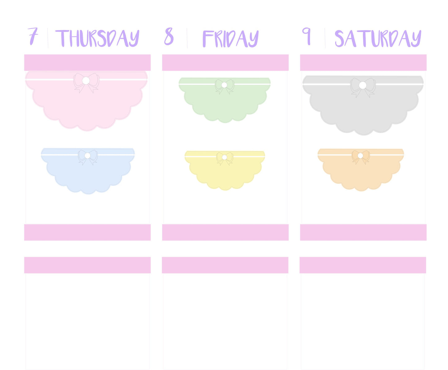 BOW SCALLOP LABELS || Functional Planner Stickers