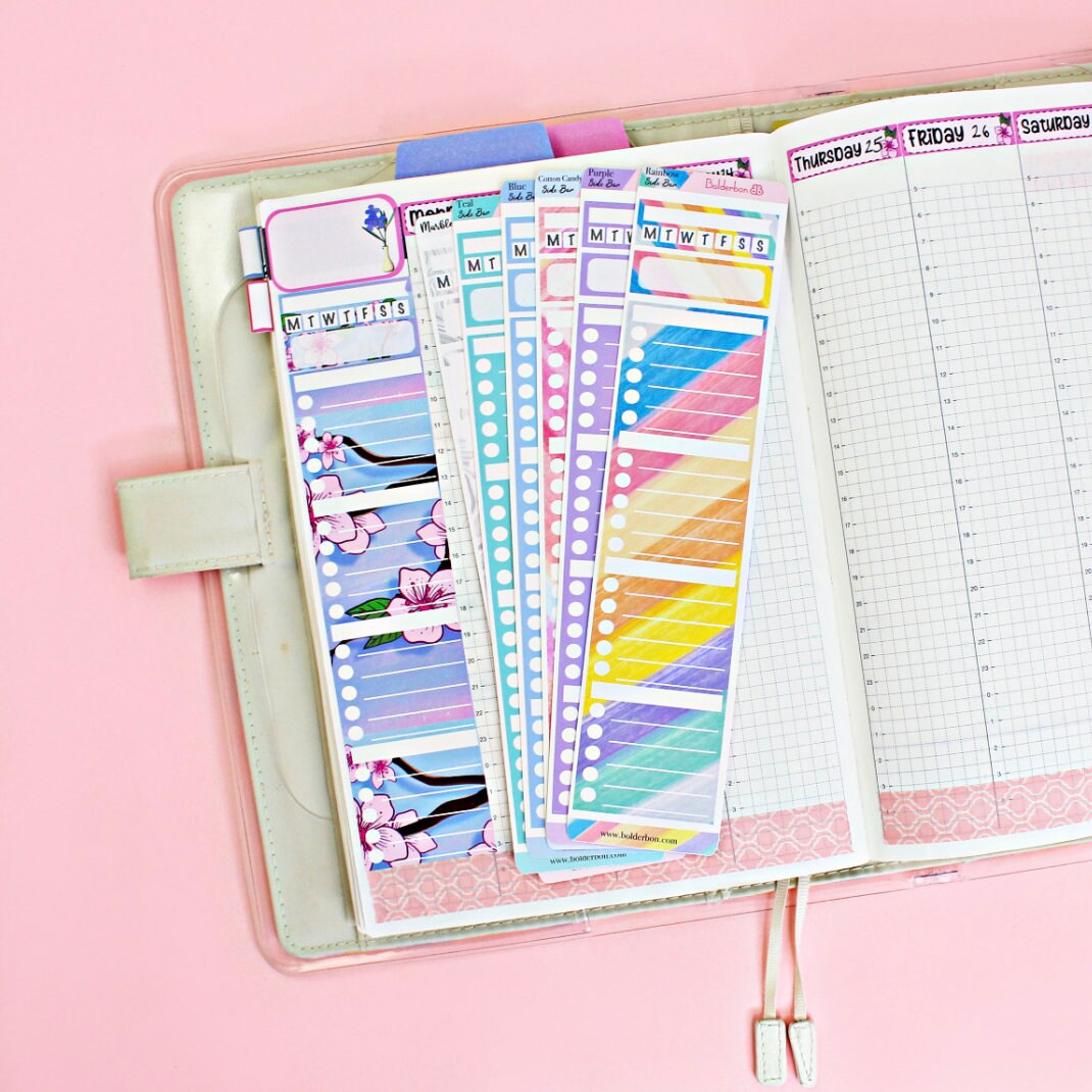 SIDEBAR STICKERS || Checklist Planner Stickers for Erin Condren, Hobonichi Cousin, and More!