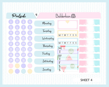 POOLSIDE || 7x9 Vertical Planner Sticker Kit