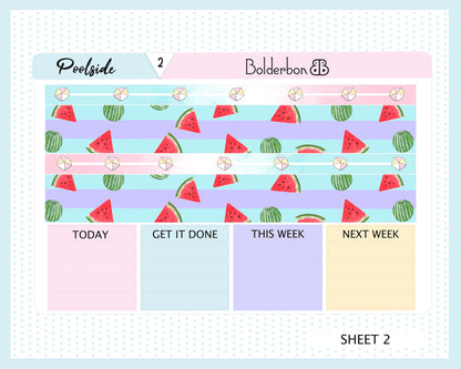 POOLSIDE || 7x9 Vertical Planner Sticker Kit