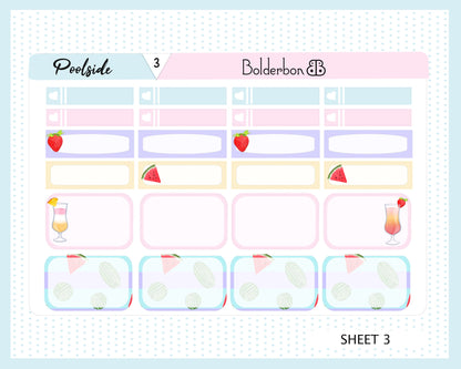 POOLSIDE || 7x9 Vertical Planner Sticker Kit