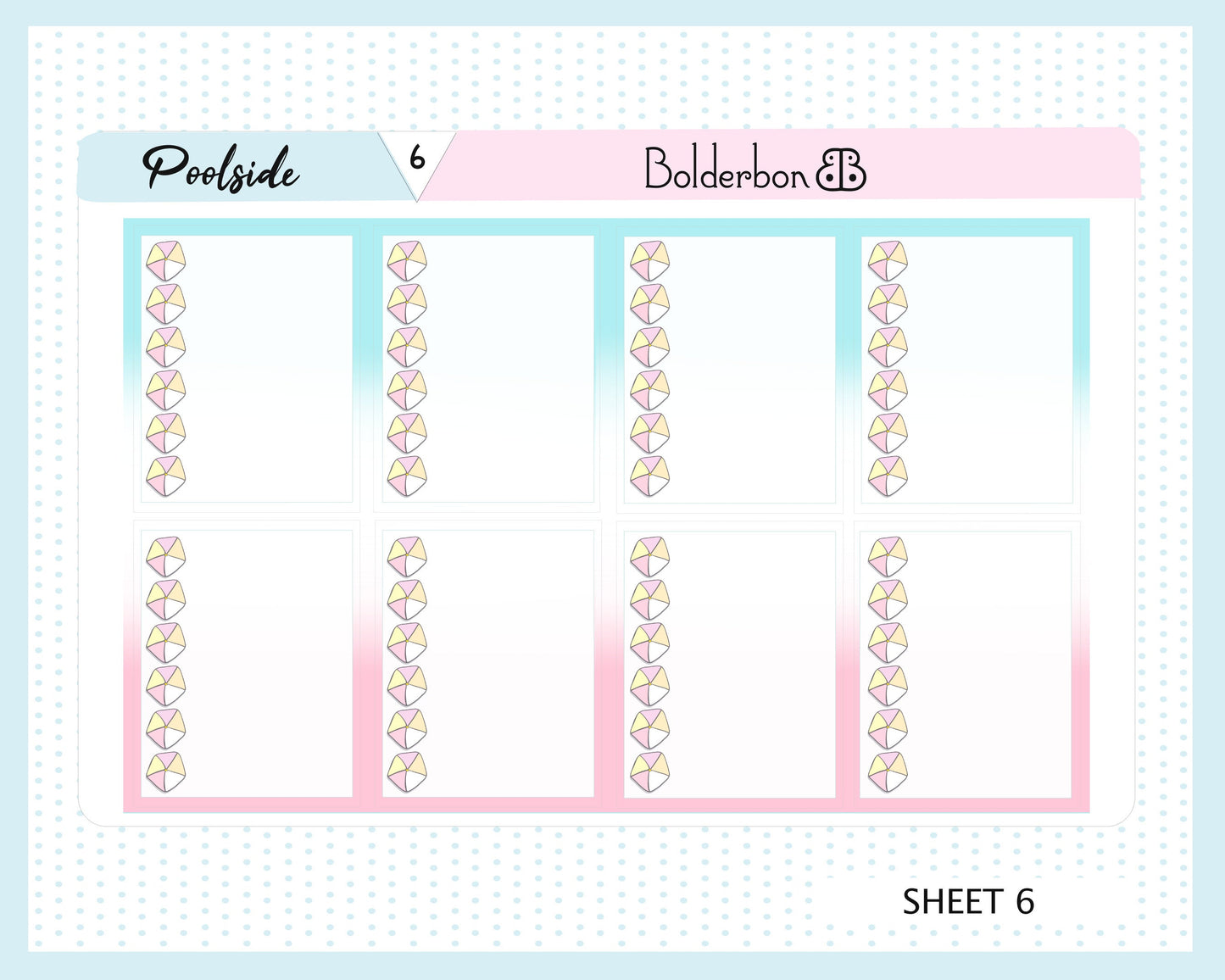 POOLSIDE || 7x9 Vertical Planner Sticker Kit