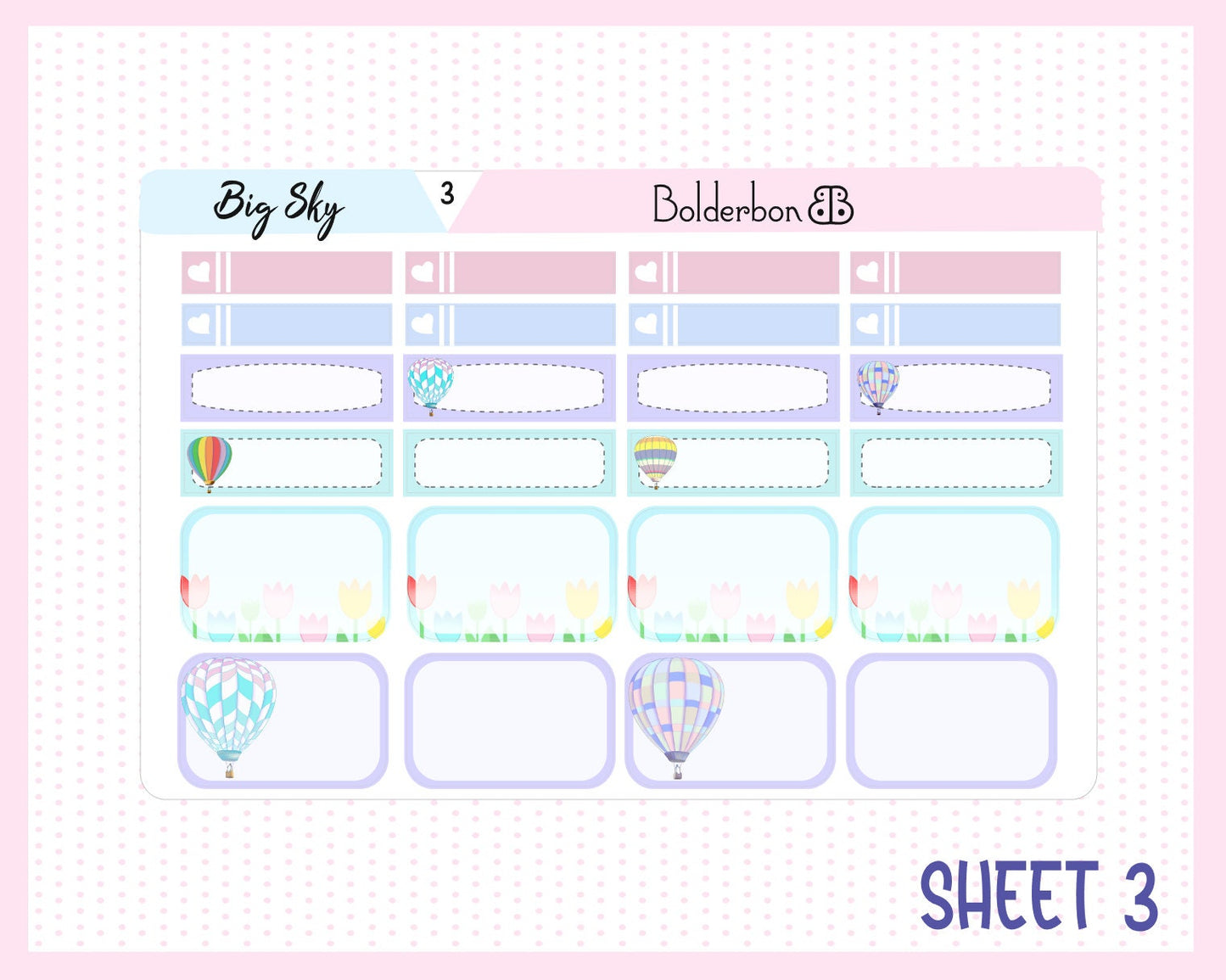 BIG SKY || 7x9 Vertical Planner Sticker Kit