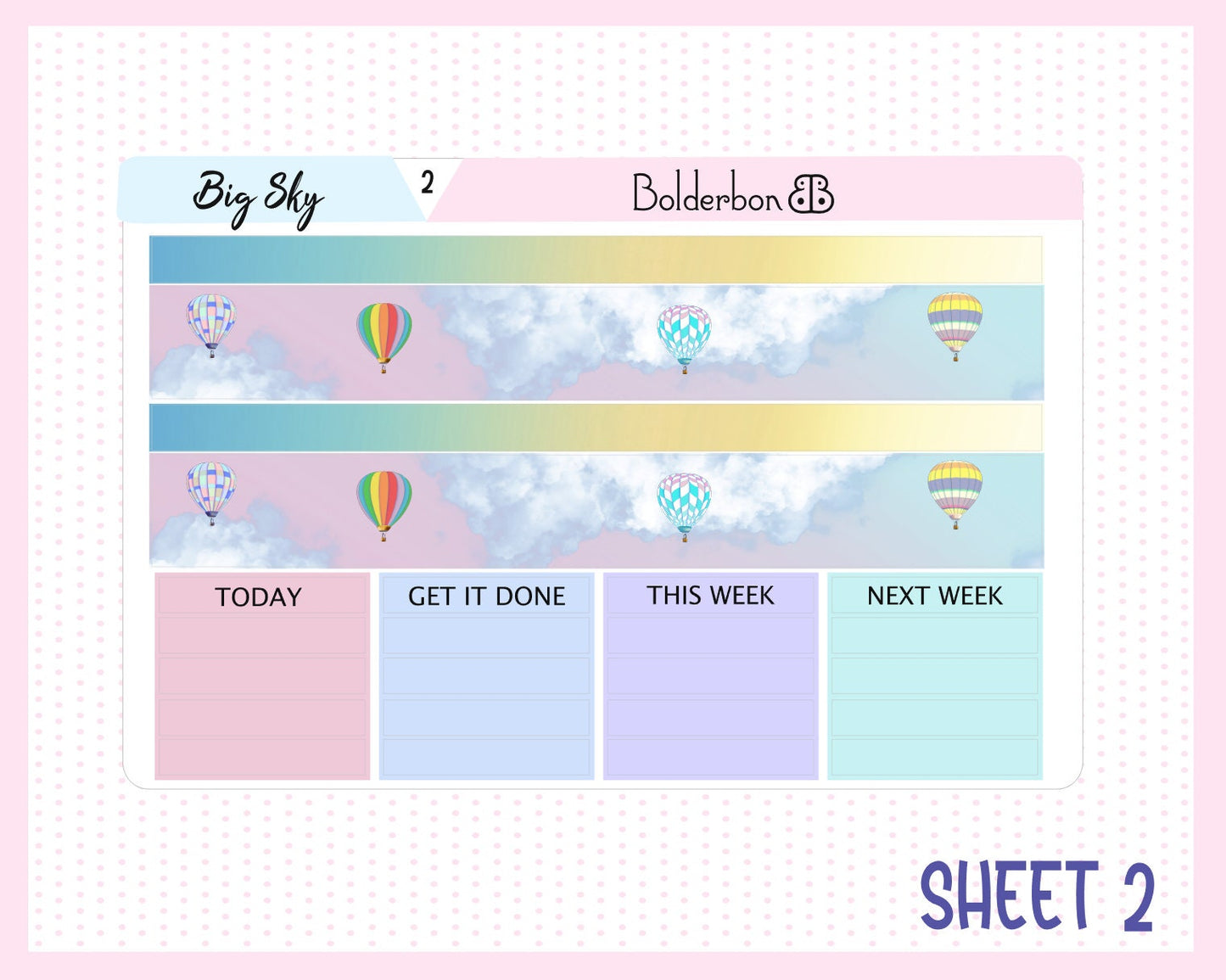 BIG SKY || 7x9 Vertical Planner Sticker Kit