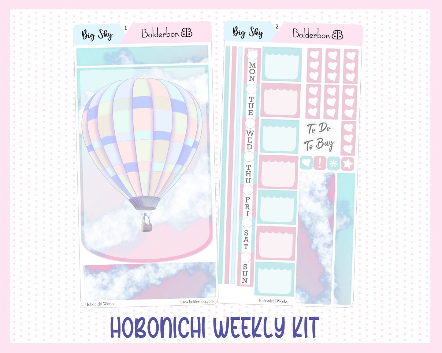 BIG SKY || Hobonichi Weeks Planner Sticker Kit