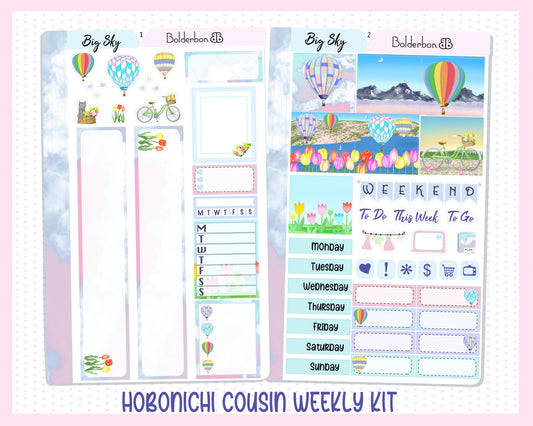 BIG SKY || Hobonichi Cousin Planner Sticker Kit