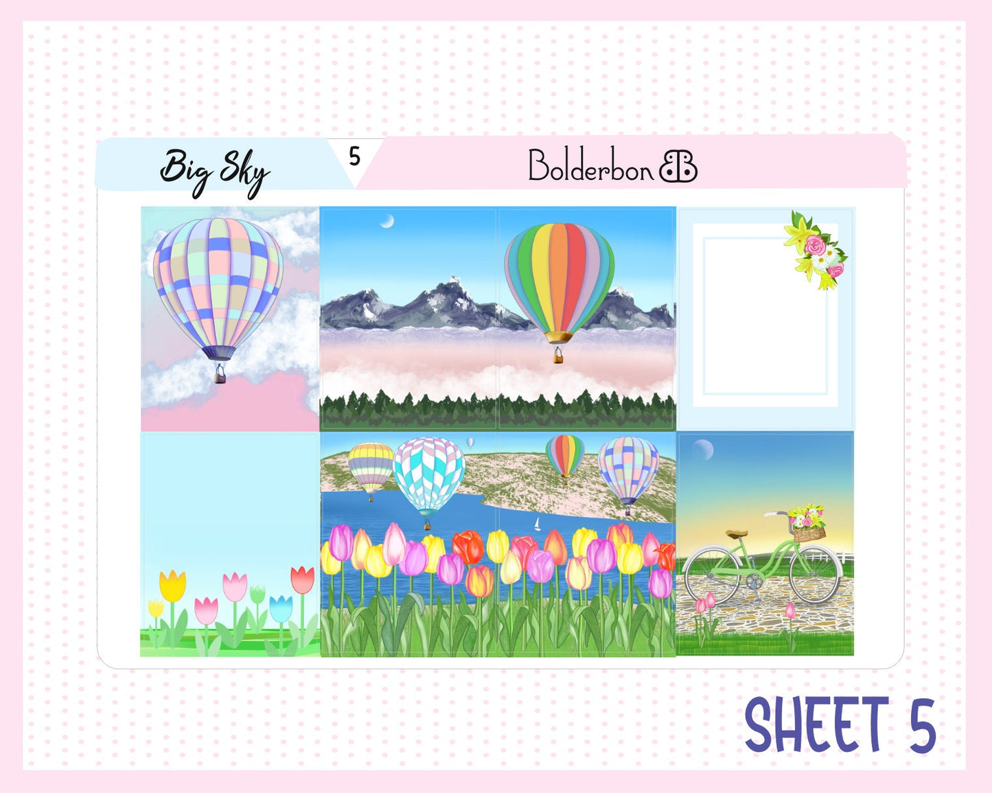 BIG SKY || 7x9 Vertical Planner Sticker Kit