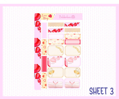 LOVE STORY || 7x9 Vertical Planner Sticker Kit