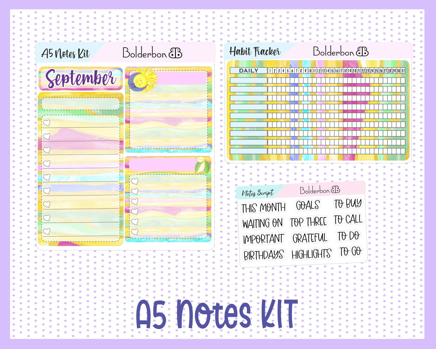 SEPTEMBER A5 NOTES KIT