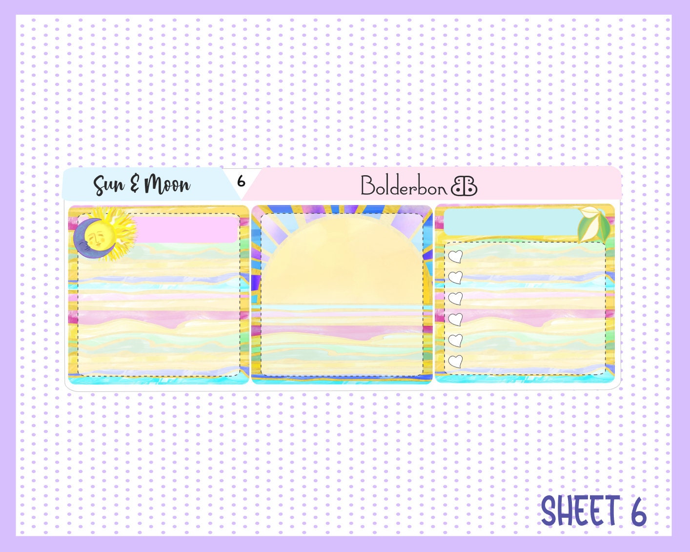 SUN & MOON || A5 Daily Duo Planner Sticker Kit