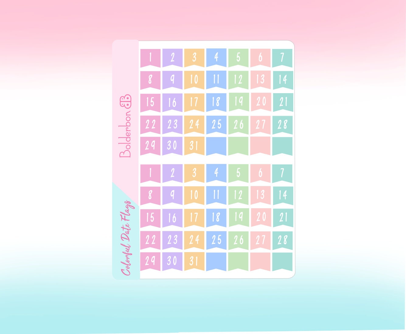 DATE FLAGS Colorful || Planner Stickers