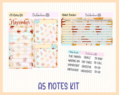 NOVEMBER A5 NOTES KIT