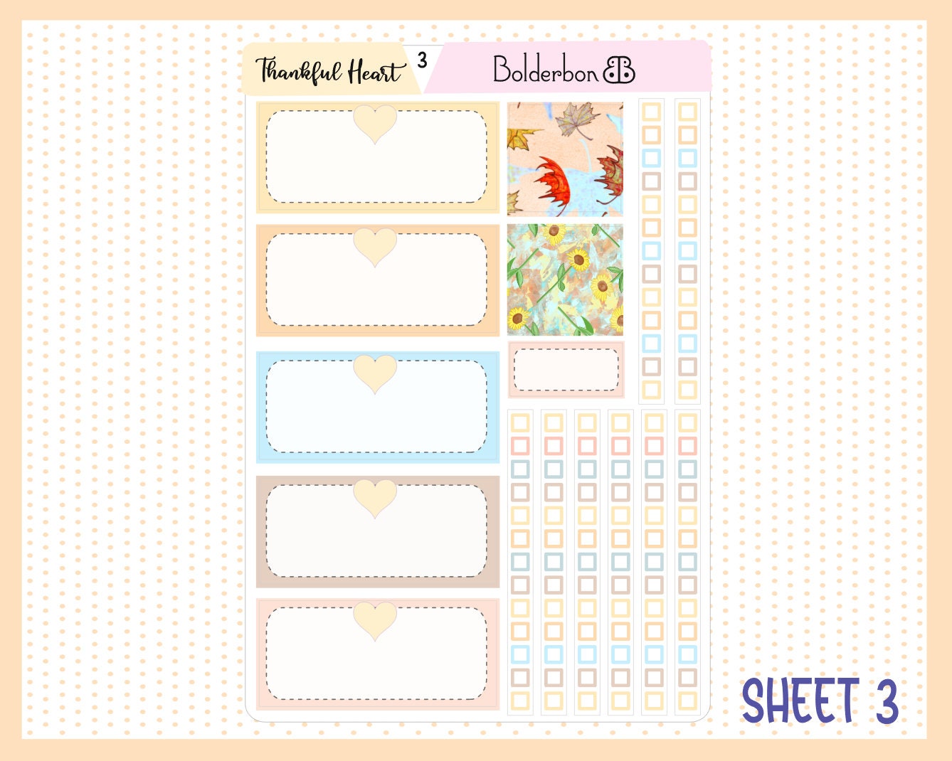 THANKFUL HEART || A5 Daily Duo Planner Sticker Kit