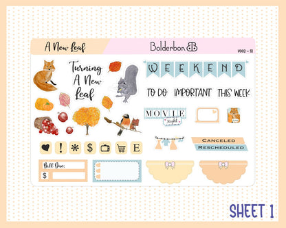 A NEW LEAF || 7x9 Vertical Planner Sticker Kit