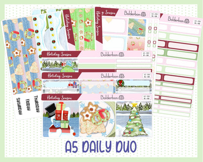 HOLIDAY SEASON || A5 Daily Duo Planner Sticker Kit