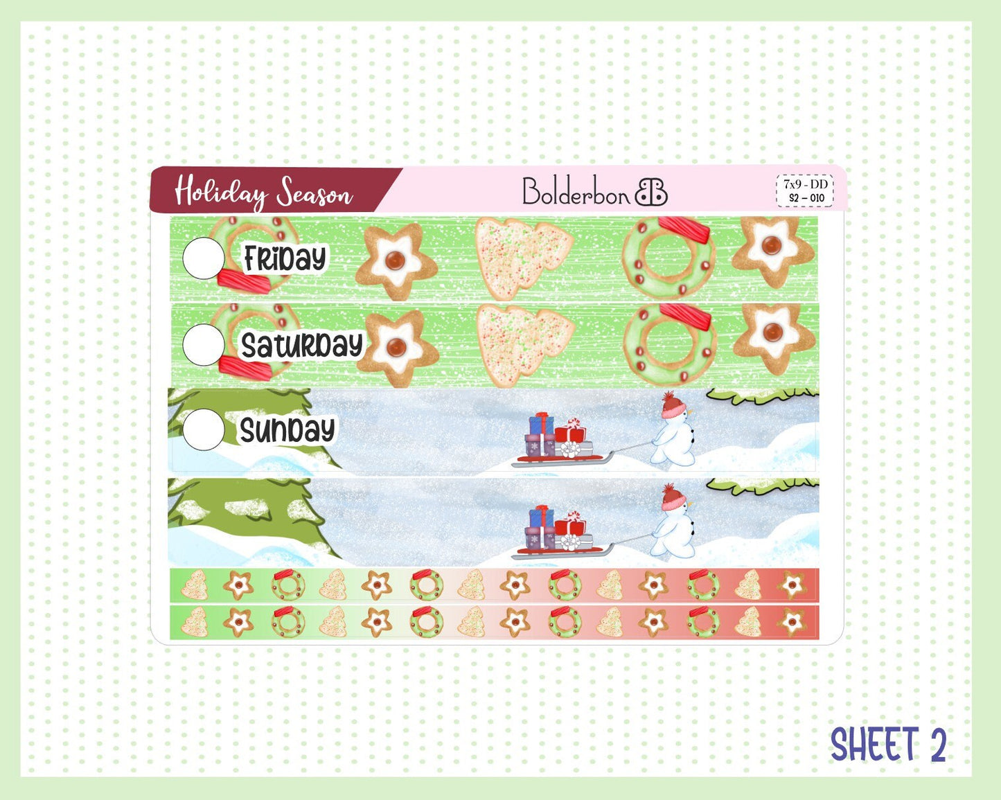 HOLIDAY SEASON "7x9 Daily Duo" || Weekly Planner Sticker Kit for Erin Condren