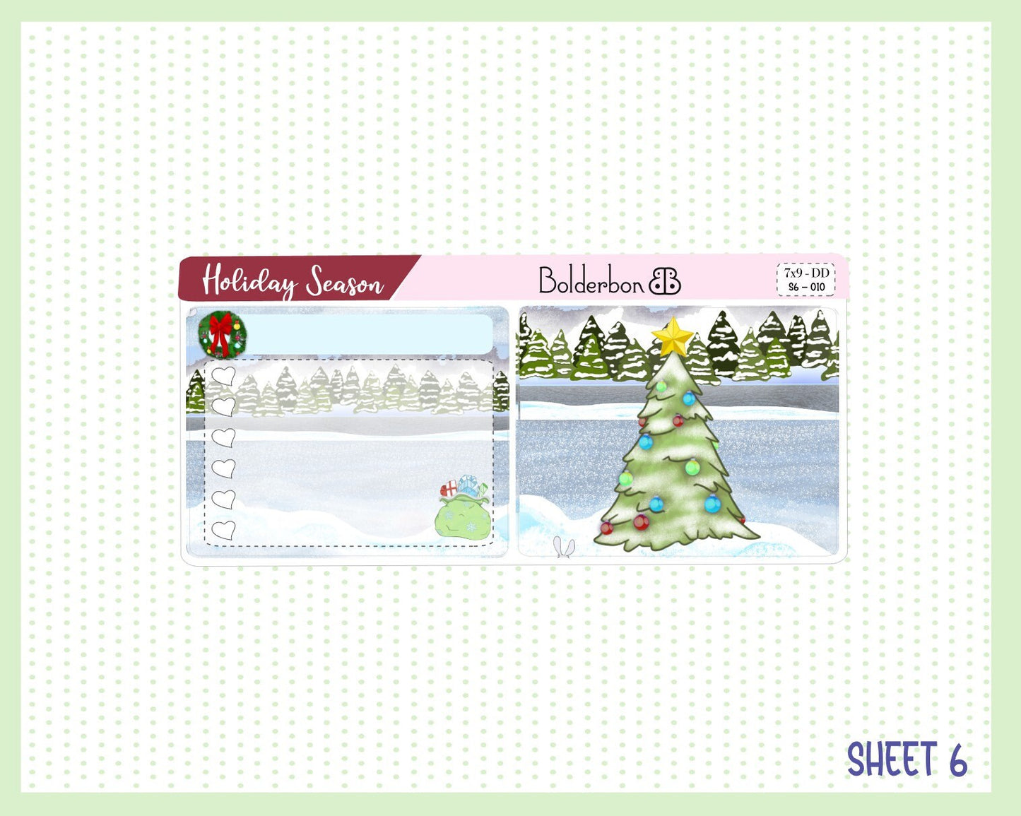 HOLIDAY SEASON "7x9 Daily Duo" || Weekly Planner Sticker Kit for Erin Condren