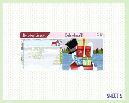 HOLIDAY SEASON "7x9 Daily Duo" || Weekly Planner Sticker Kit for Erin Condren