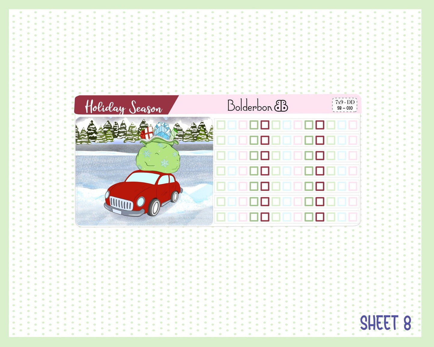 HOLIDAY SEASON "7x9 Daily Duo" || Weekly Planner Sticker Kit for Erin Condren