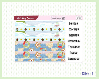 HOLIDAY SEASON || A5 Daily Duo Planner Sticker Kit