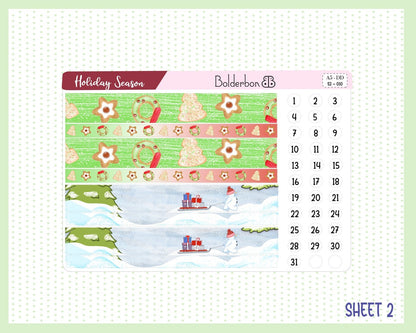 HOLIDAY SEASON || A5 Daily Duo Planner Sticker Kit