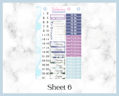 WINTER WONDERLAND || 7x9 Vertical Planner Sticker Kit