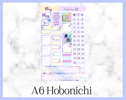 MAY A6 Hobonichi || Hand Drawn Cute Monthly Sticker Kit Planner Stickers