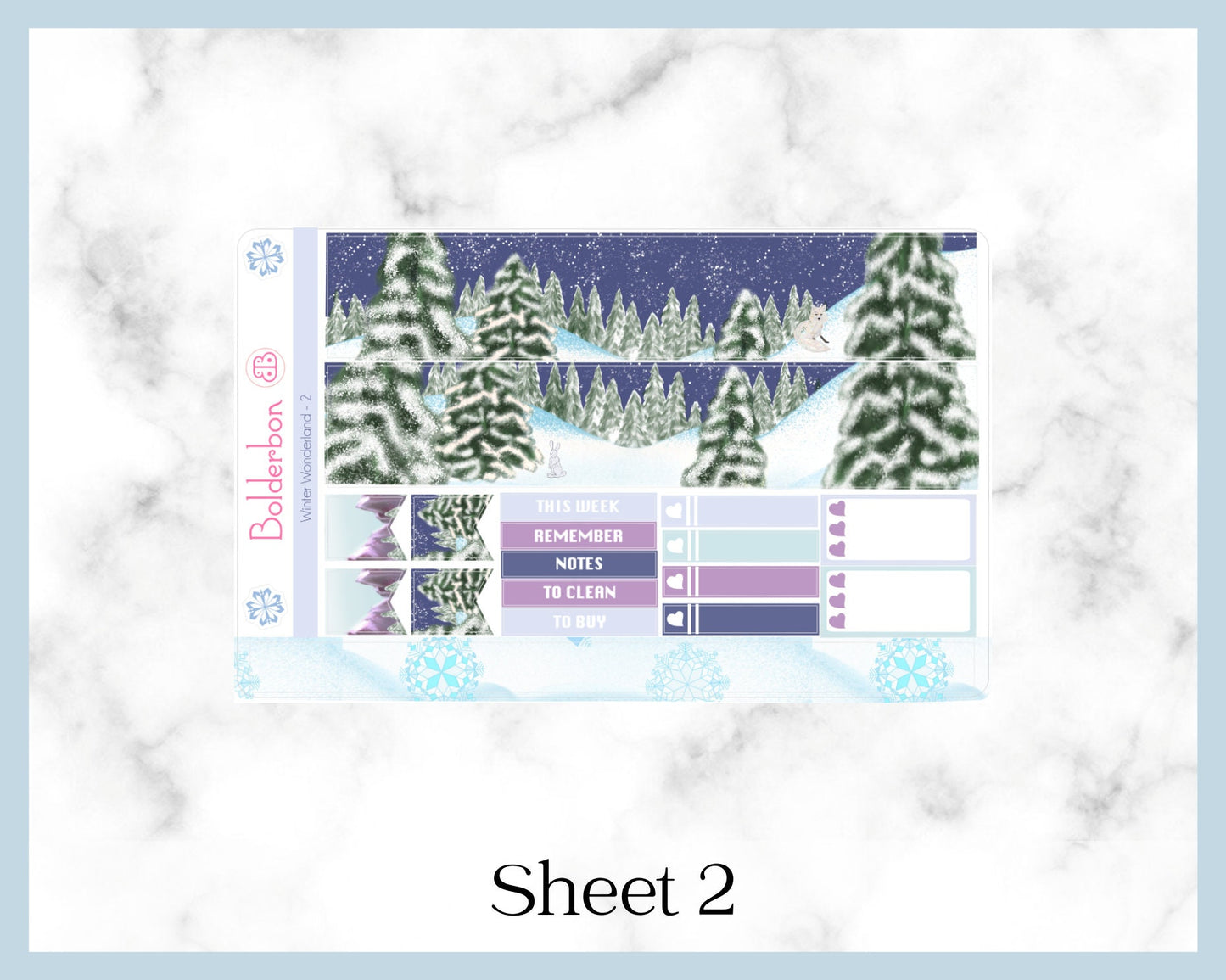 WINTER WONDERLAND || 7x9 Vertical Planner Sticker Kit