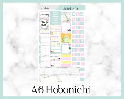 JANUARY A6 Hobonichi || Hand Drawn Cute Monthly Sticker Kit Planner Stickers