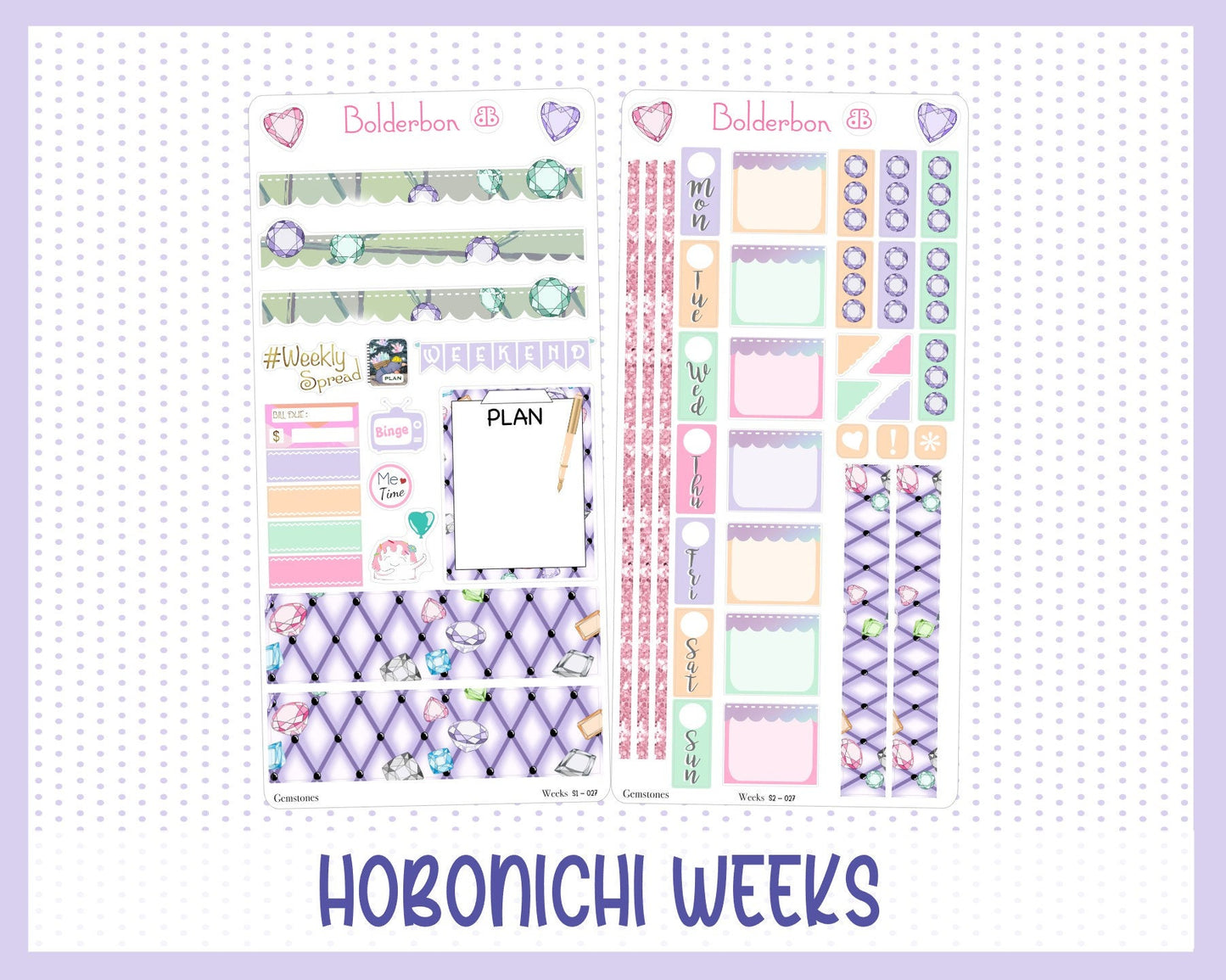 GEMSTONES || Hobonichi Weeks Planner Sticker Kit