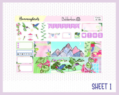 HUMMINGBIRDS || Hobonichi Cousin Planner Sticker Kit