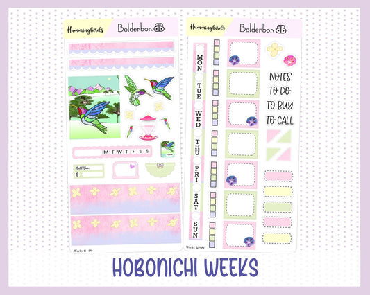 HUMMINGBIRDS || Hobonichi Weeks Planner Sticker Kit