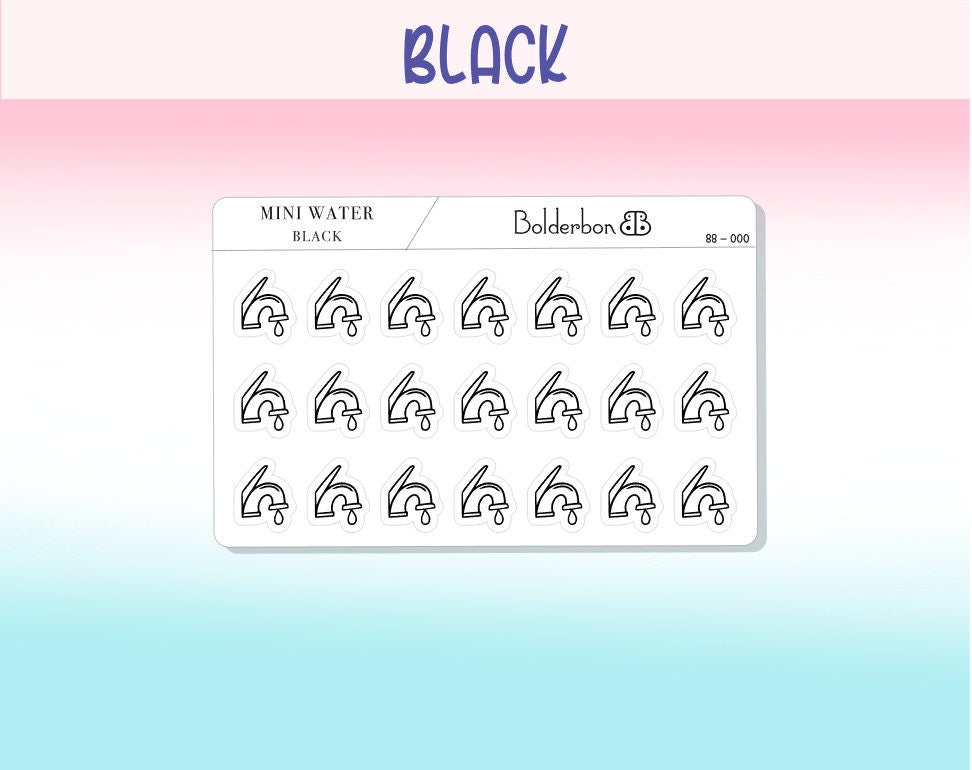 WATER UTILITY ICONS || Clear or White Matte Planner Stickers