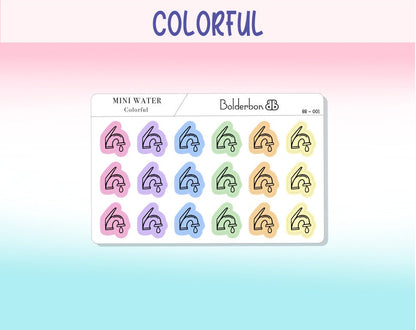 WATER UTILITY ICONS || Clear or White Matte Planner Stickers