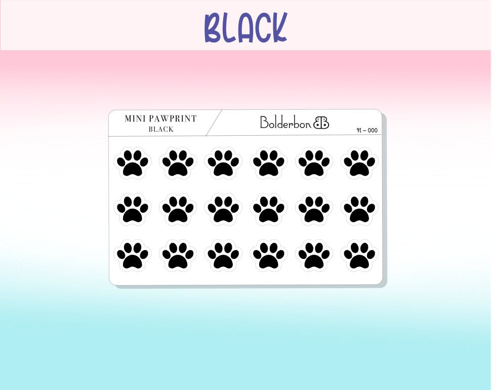 PAWPRINT ICONS || Clear or White Matte Planner Stickers