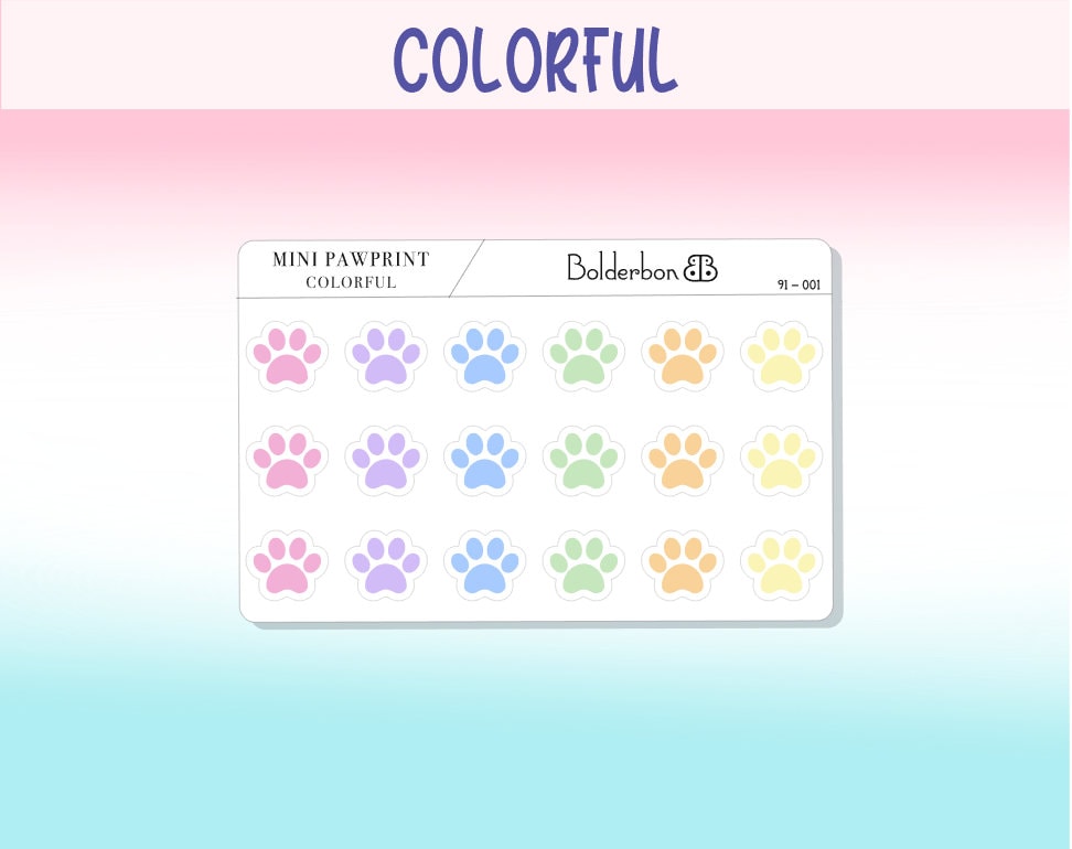 PAWPRINT ICONS || Clear or White Matte Planner Stickers