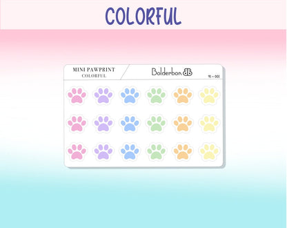 PAWPRINT ICONS || Clear or White Matte Planner Stickers