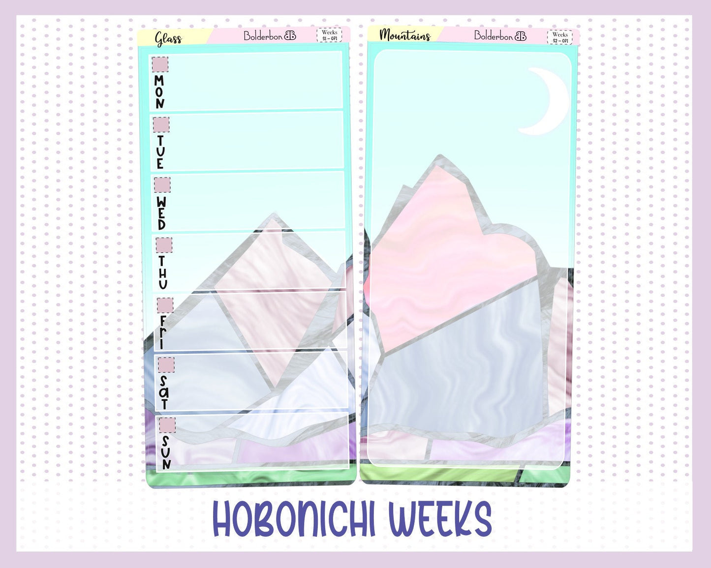 GLASS MOUNTAINS || Hobonichi Weeks Planner Sticker Kit